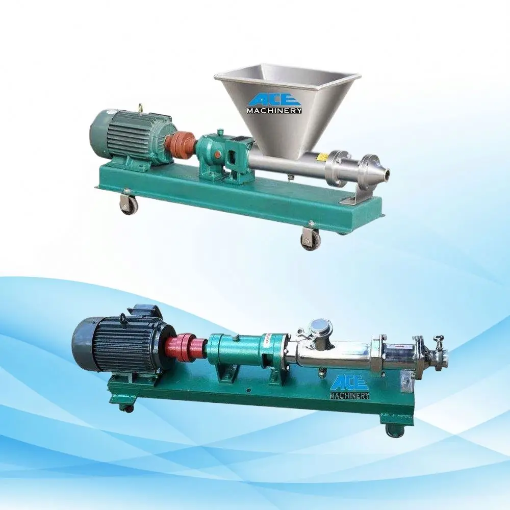 Ace Stainless Steel Helical Rotor Eccentric Screw Grease Conveying Corrosive Liquid Progressive Cavity Pump For Fruit Jam Pulp