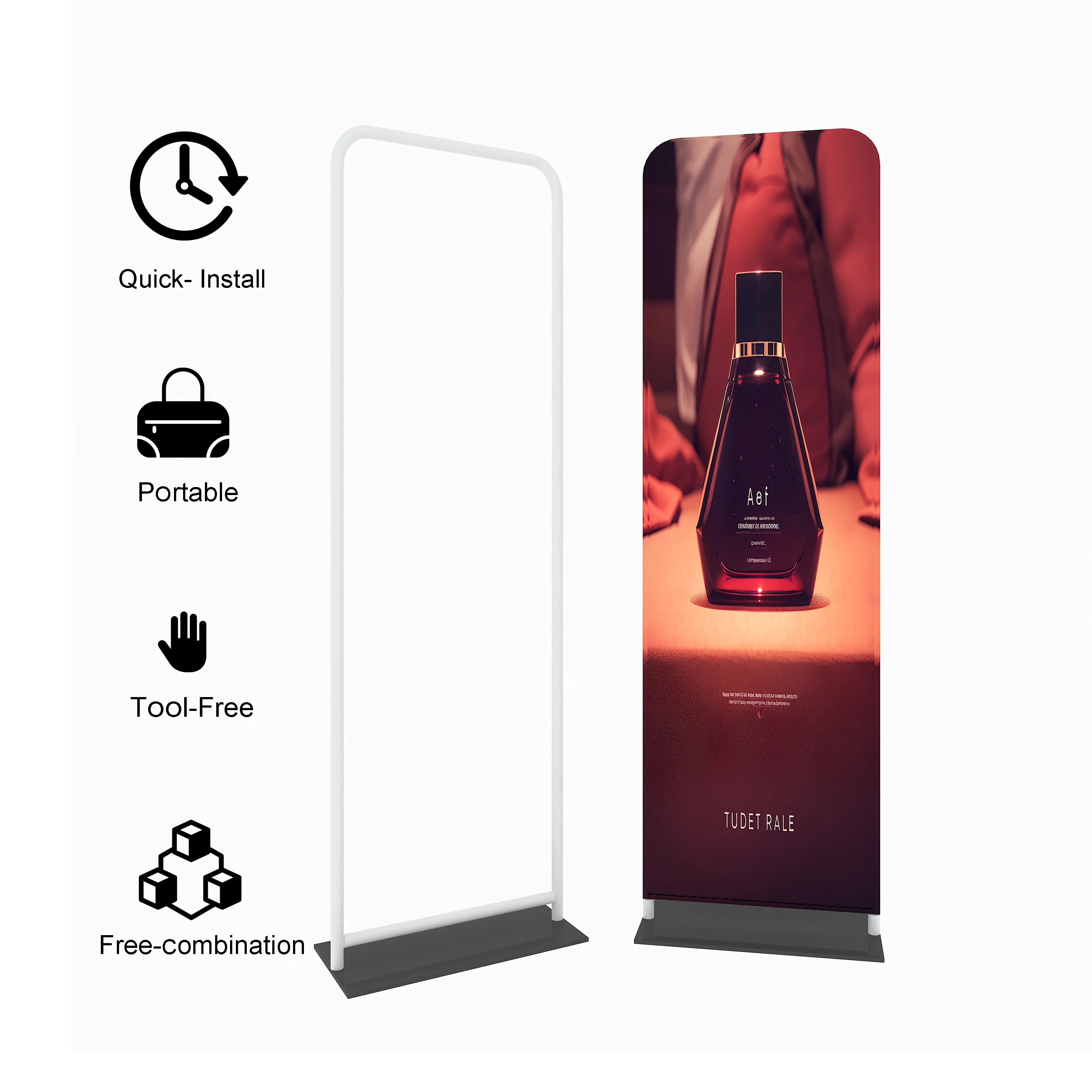 Custom Fabric Tube Telescopic Banner Stand Backdrop Wall Exhibitor Trade Show Display Banner Stands Portable