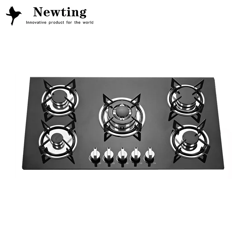 Cooking Kitchen Tempered Glass Top 5 Burner Gas Cooktops Gas Hob Gas Stove