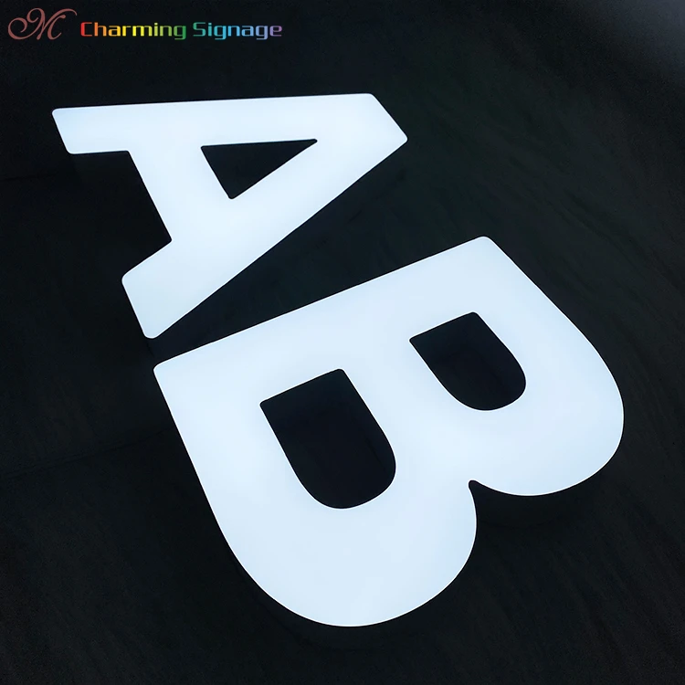 Outdoor Illuminated Billboard Shop Store Signage Custom 3D Acrylic Led Sign Logo