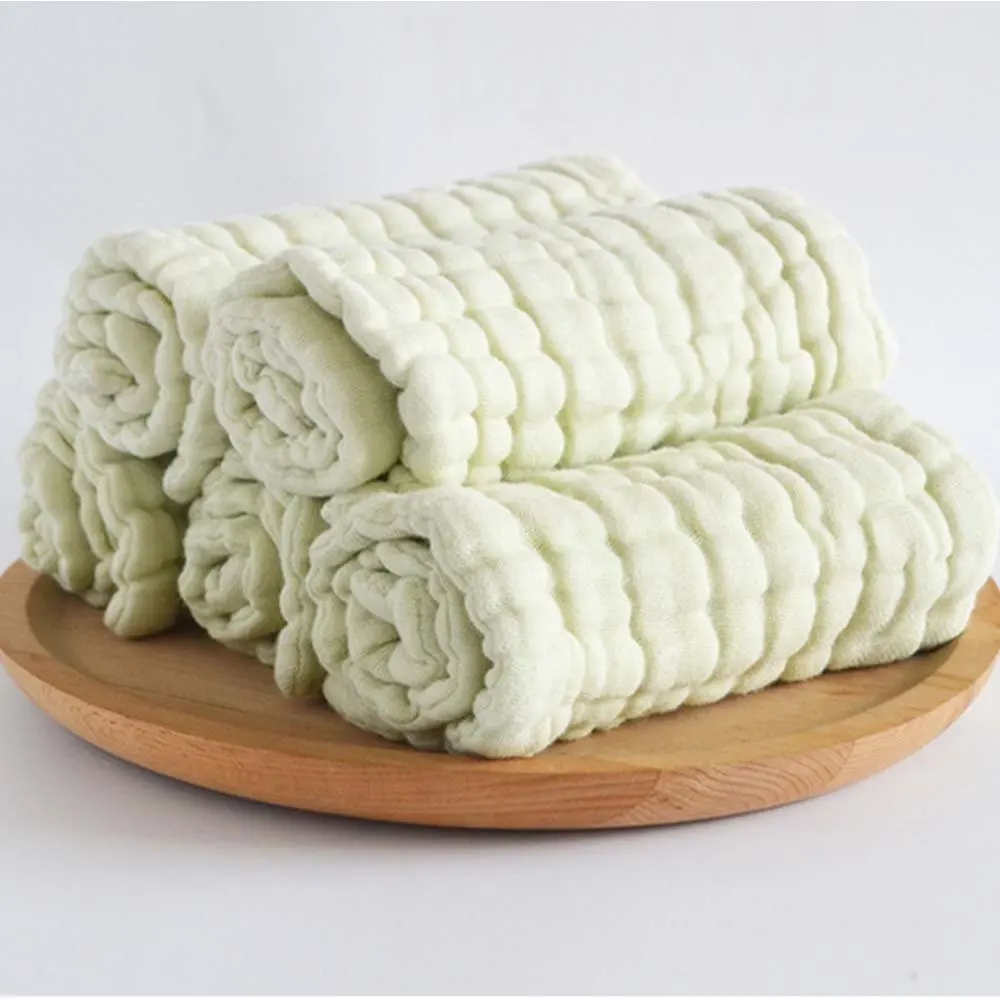 Baby Burp Muslin Cloths 6 Layer Cotton Hand Washcloths Extra Absorbent Cotton Towel