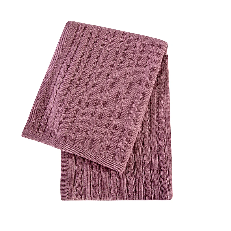 SUPER SOFT LUXURY CABLE KNIT 100% PURE CASHMERE BABY BLANKET