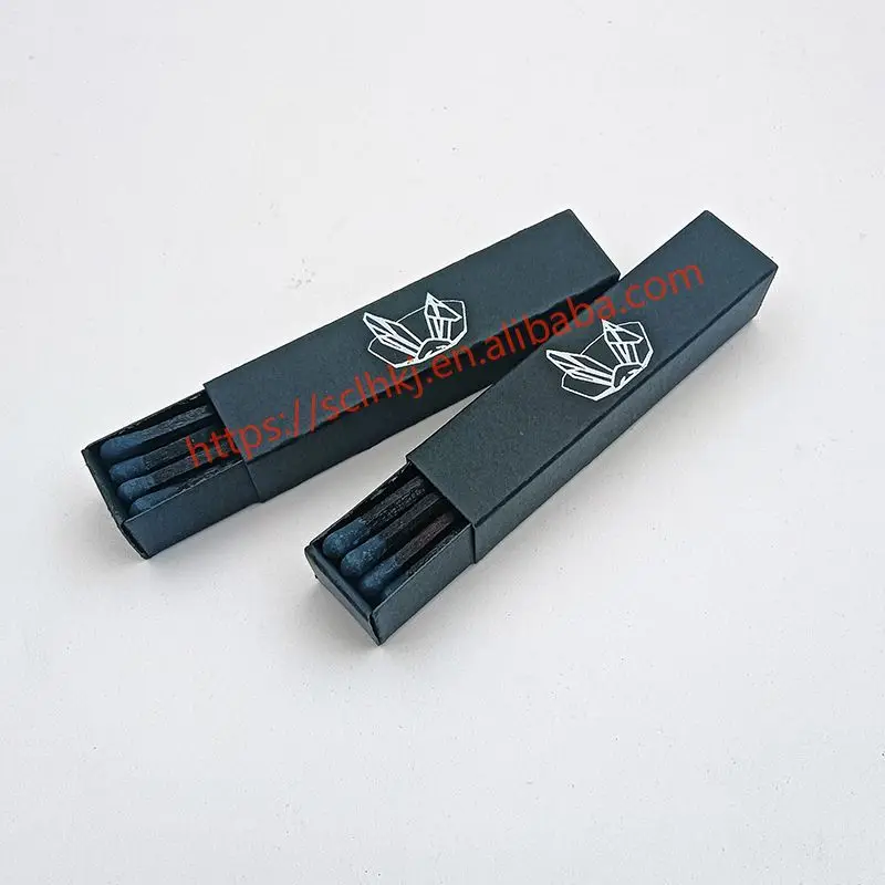 Customized Black Matchboxes White Logo Natural Matches Wholesale Safe Black Wood Matches Household Matches