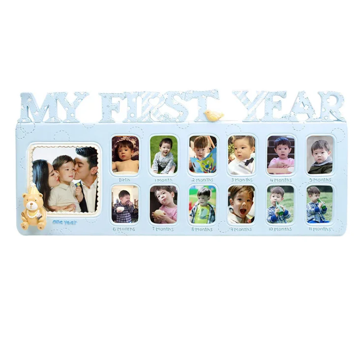 High Quality Customized Children 12 Months Picture Baby Hand Print Kit Footprint Photo Frames