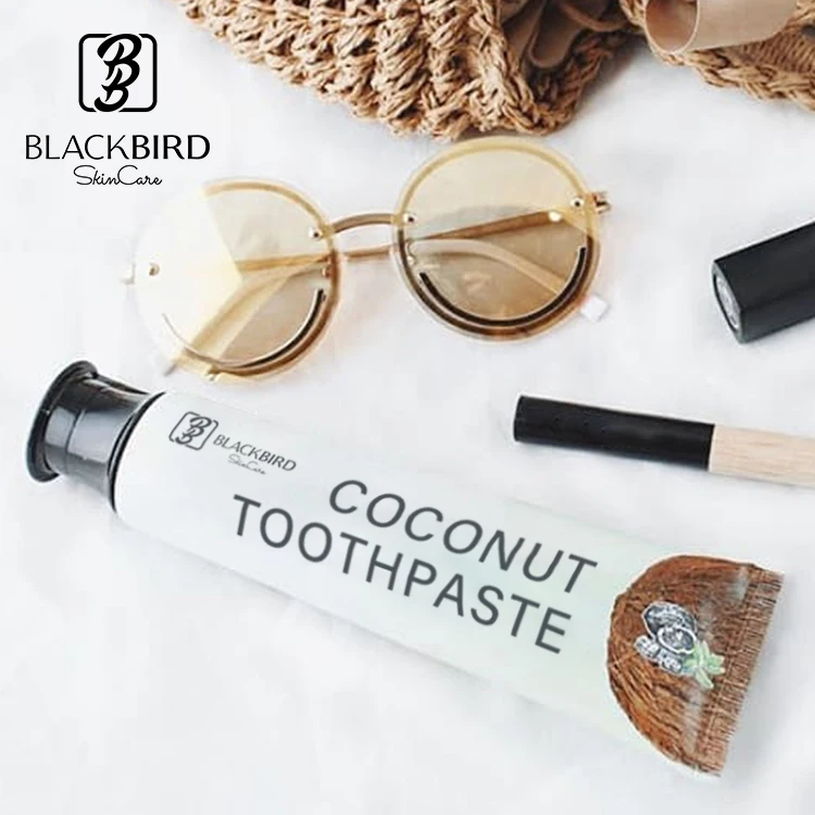 Private Label Organic Coconut Oil Anti-Plaque Toothpaste OEM/ODM Vegan Teeth Whitening Toothpaste