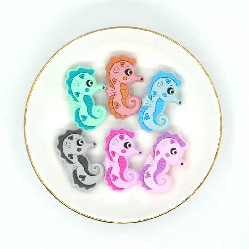 Best selling Funny diy keychain brand designer logo animal silicone focal beads for pens focal beads