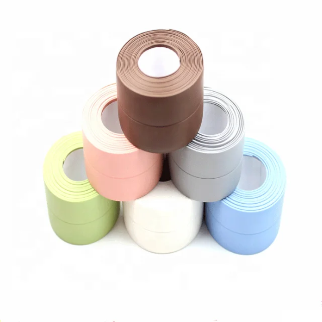 Hot sales kitchen sink tape,3 layer self adhesive waterproof pvc seam sealing tape,caulk strip tapefor kitchen bathroom toilet