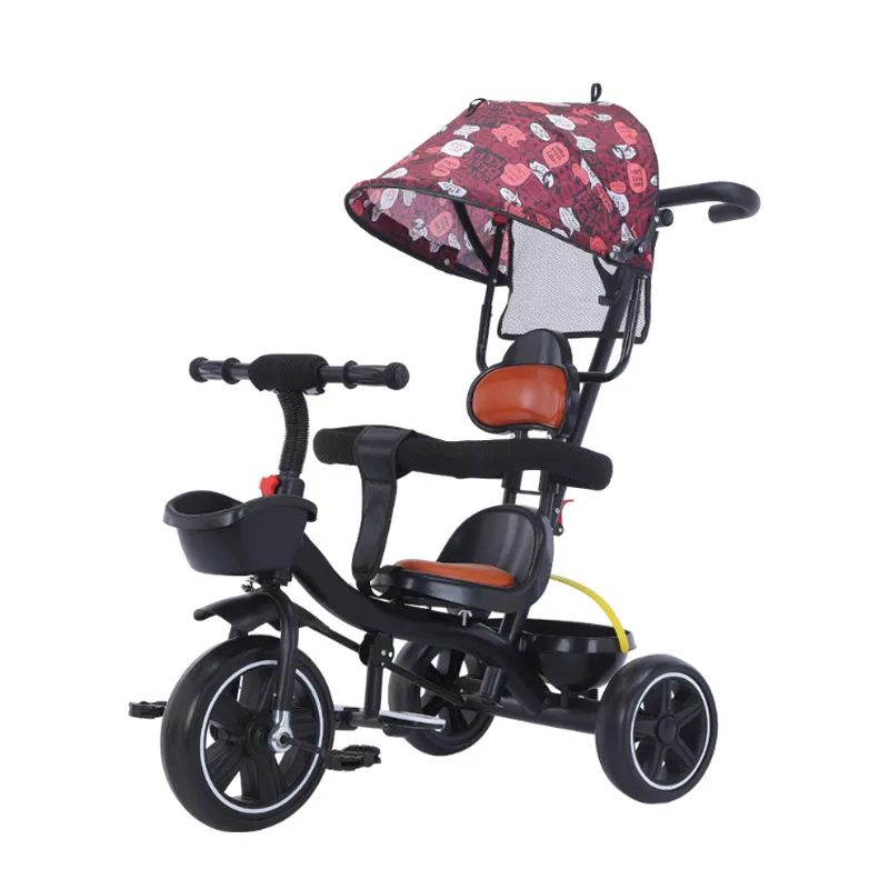 wholesale new children vacuum tire baby folding trike toys with round canopy kids tricycle for 2 years tricycle toy in Pakistan