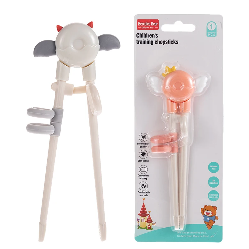 Wholesale OEM Children learn chopsticks Baby Training Cartoon plastic chopsticks training assistant chopsticks