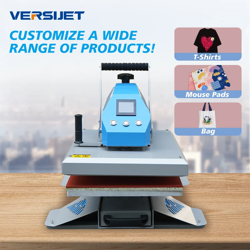 Versijet Flatbed Screen Printer New Style Single Station Manual Inkjet Large Format T Shirt Sublimation Heat Press Machine