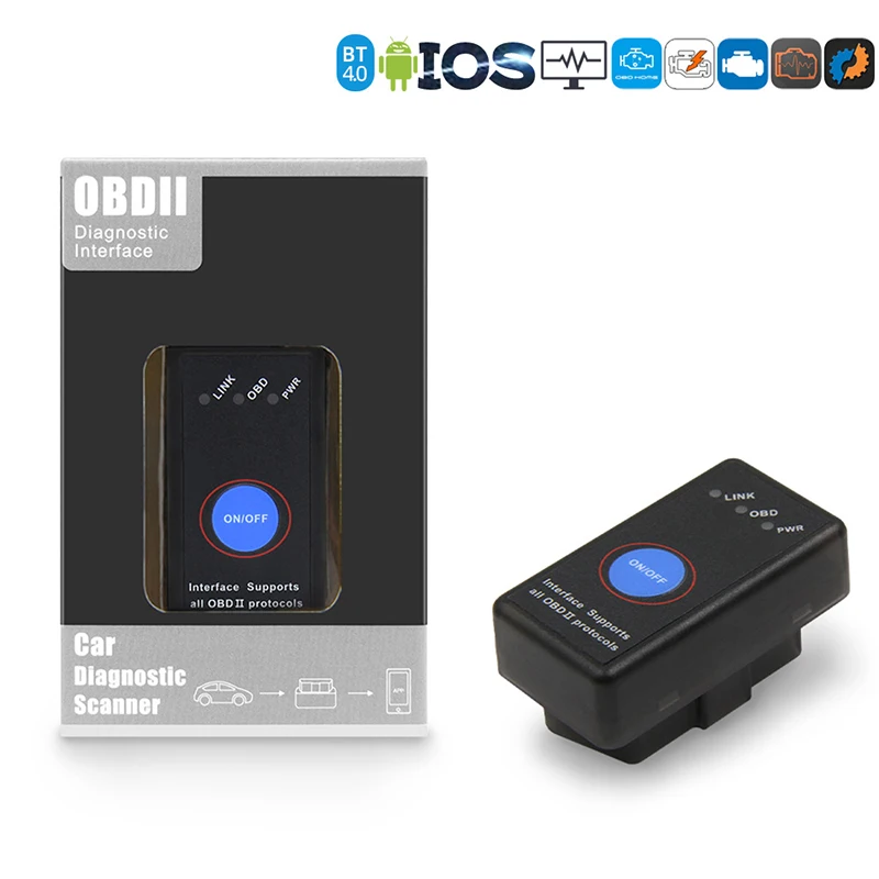 MINI OBD Car Blue-tooth BLE4.0 Support IOS Android Low Power with Power Switch
