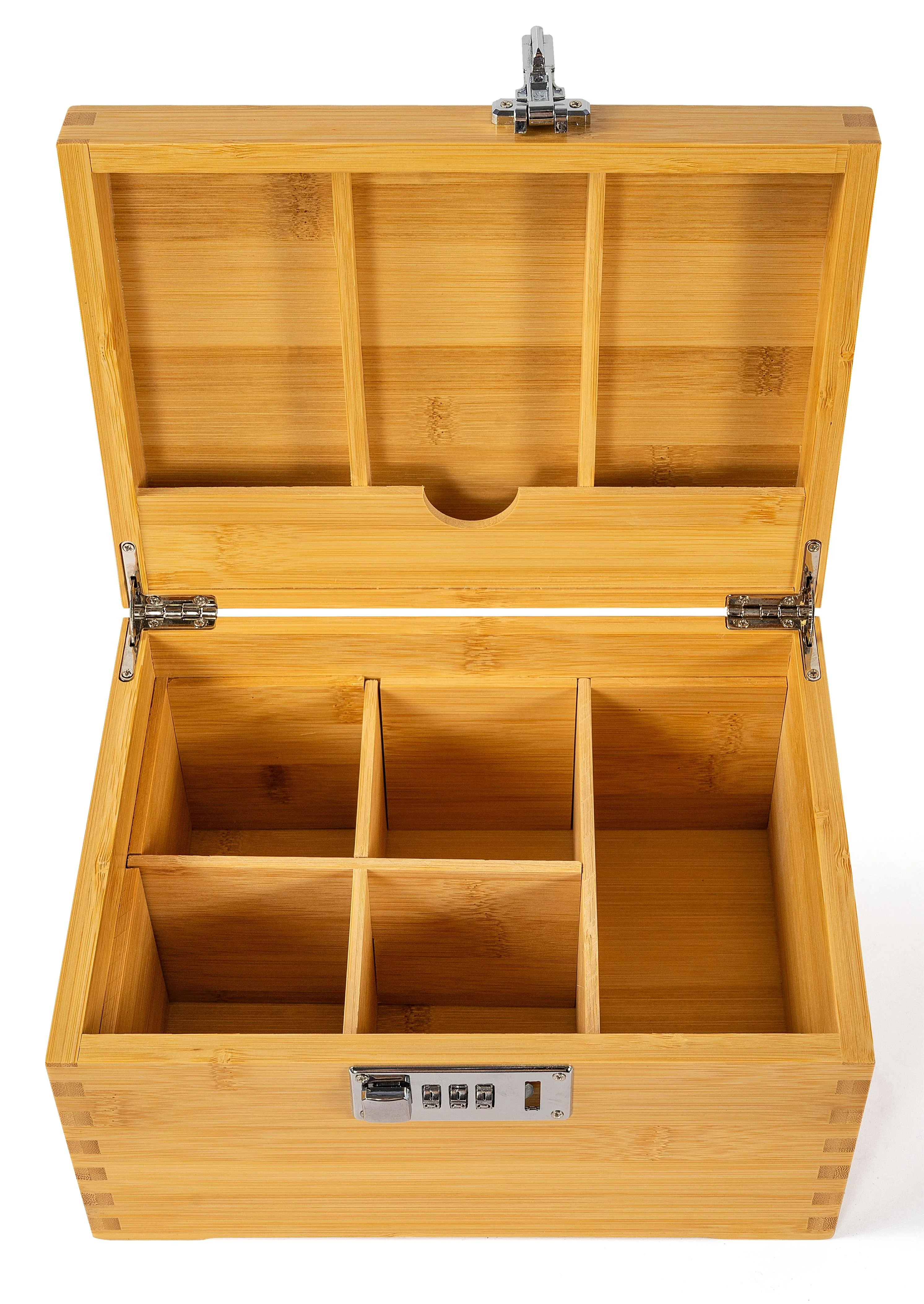 Custom handle handmade black pink Divider Space combination Lock magnet bamboo wood smell proof stash box set with rolling tray