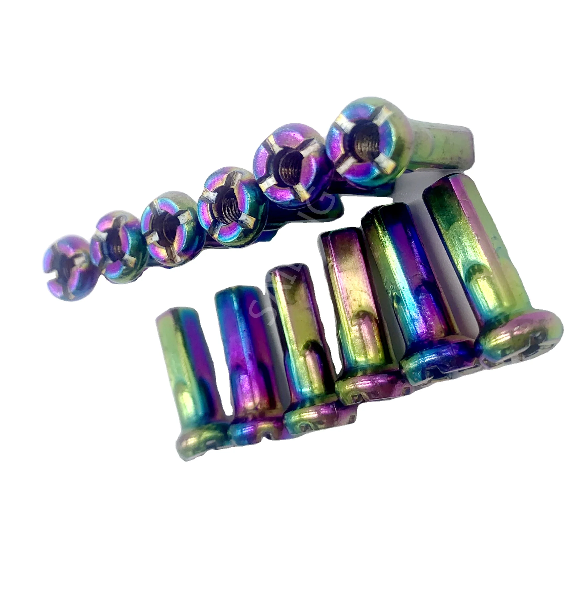 Yellow zinc plated motorcycle spoke nipple 9G 10G 11G