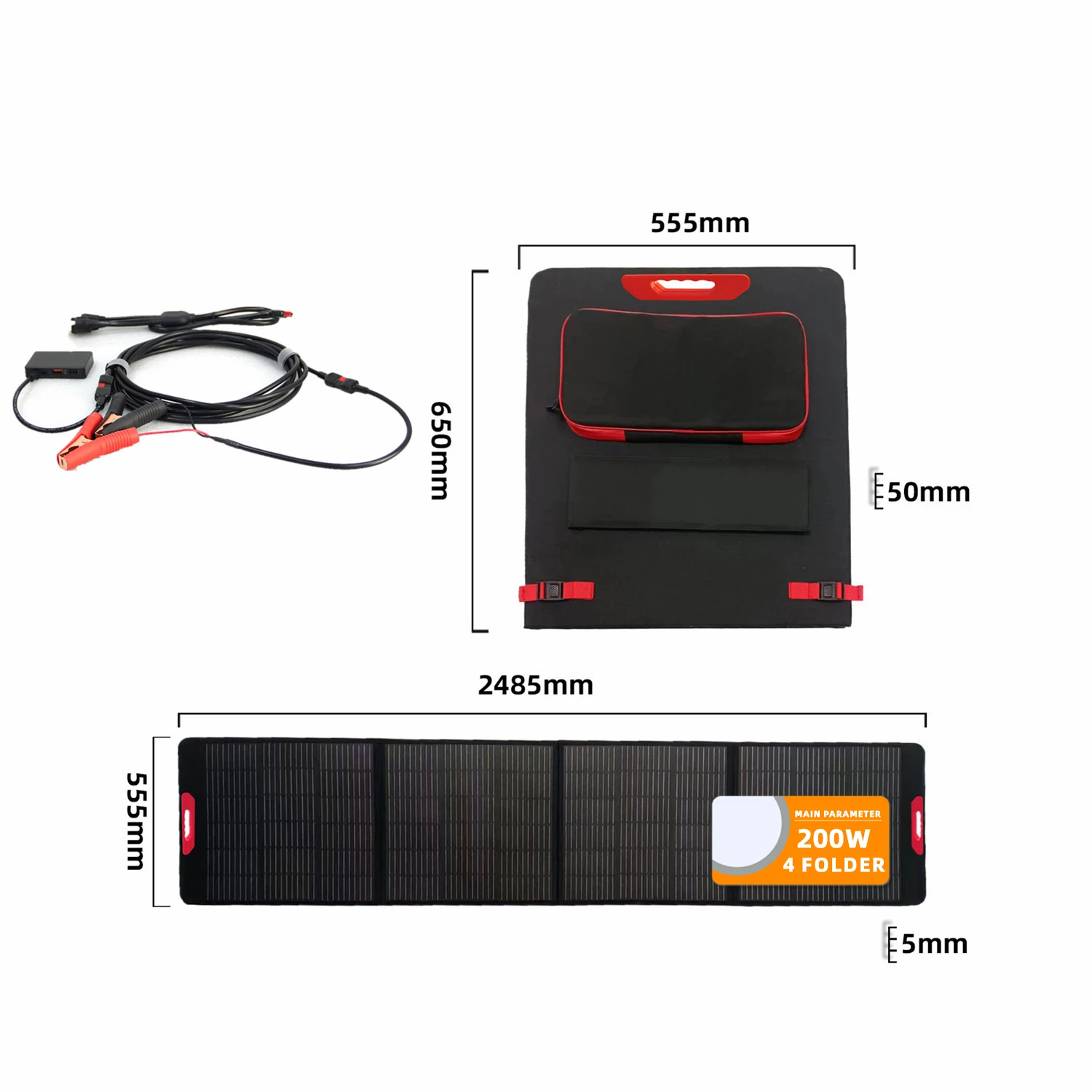 Wholesale Portable Solar Panel 200W Foldable Outdoor Camping Travel Photovoltaic Power Generation