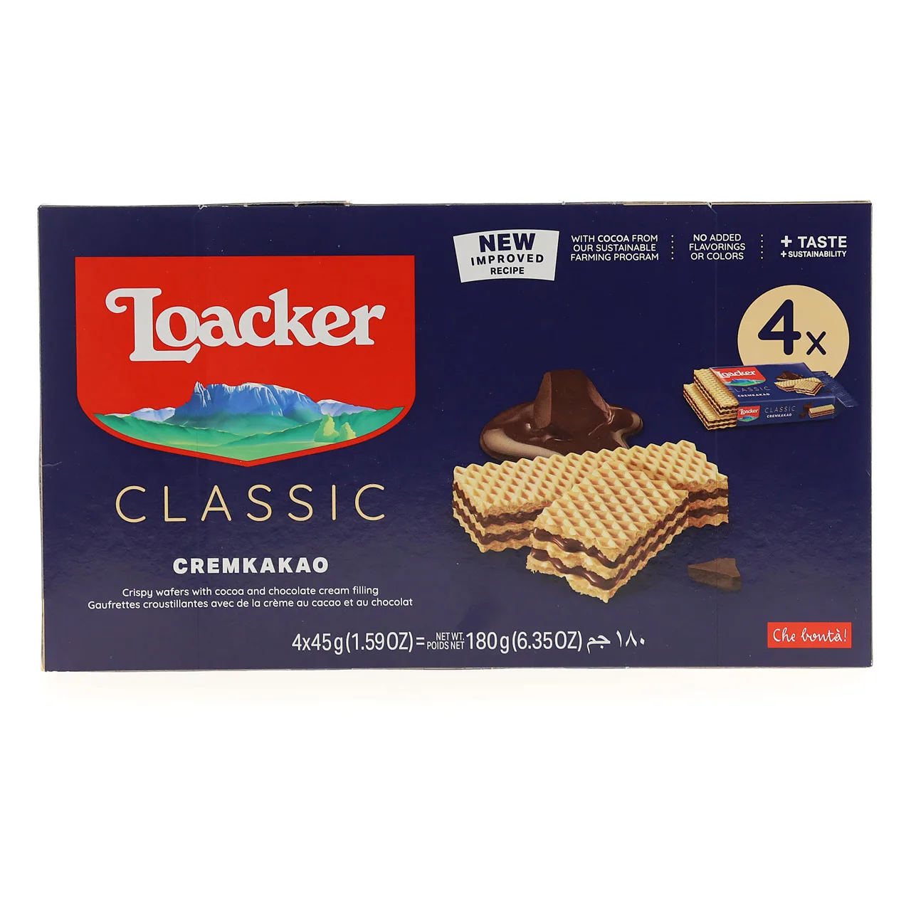 Интенсивные классические вафли типа Loacker-45 г в упаковке 4x18-погрузитесь в богатство темного какао-аромата