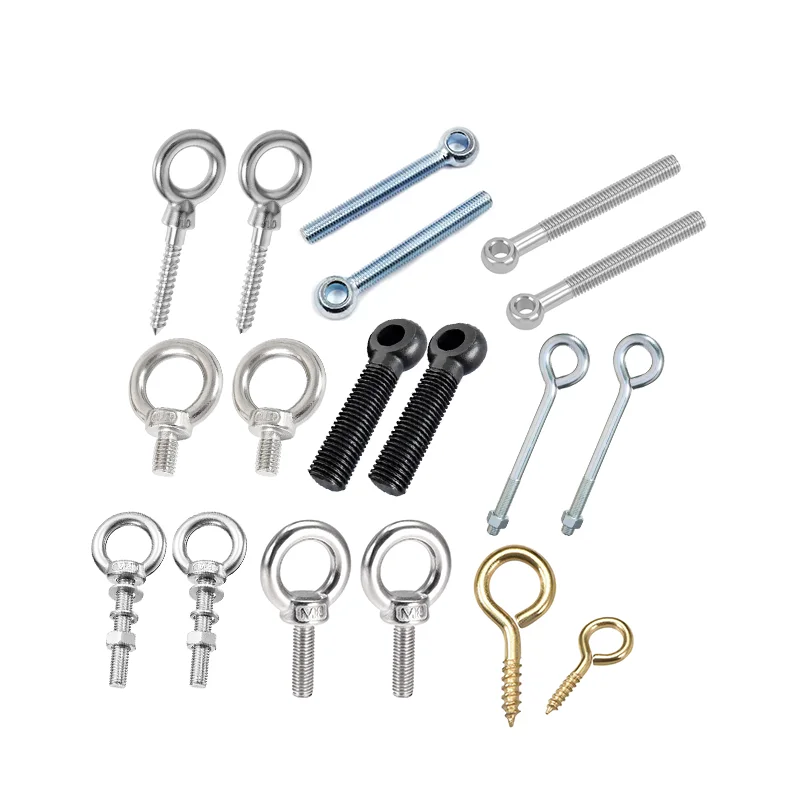 hot sale M4 - M36,  Stainless steel carbon steel 304 DIN 444 Fastener Eye Bolt With Nut And Washer Thread Lifting Ring Eye bolt/