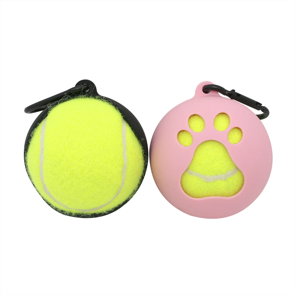 novelties 2024 Hands-Free Silicone Pet Ball Cover Holder with Dog Leash Attachment Fit for Standard Tennis Balls Pet Supplies