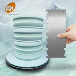 AK New Stainless Steel Cake Decorating Comb Metal Scrapers Sawtooth Cream Smoother Custom Logo CS-58