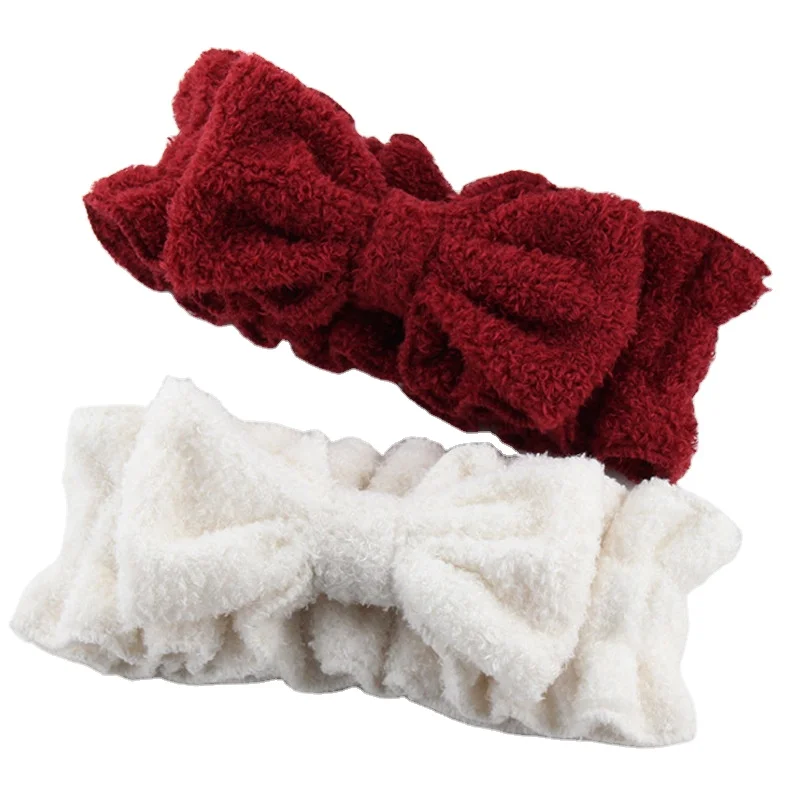 female headband wide-brimmed soft velvet bow hair band make up headdress Hair accessories