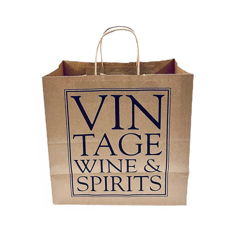 Custom Printed Your Own Logo cardboard packaging White Brown Kraft Gift Craft Shopping Paper Bag With Handles