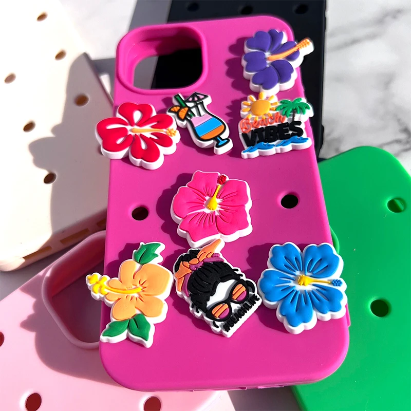 high quality waterproof silicone cell phone case with holes diy phone case for iphone 15 11 12 13 14 pro max hold