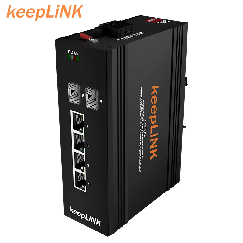 Factory Industrial Grade 4 Gigabit Port 10/100/1000M Industrial Network Switch PoE