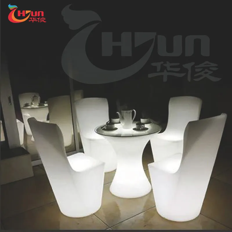 Chairs factory rgb color Battery remote control color change plastic rgb color  led dining chairs