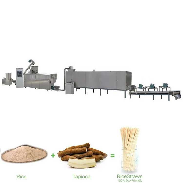 75mm Straws Extruder Rice Straw Making Machine Edible Production Line