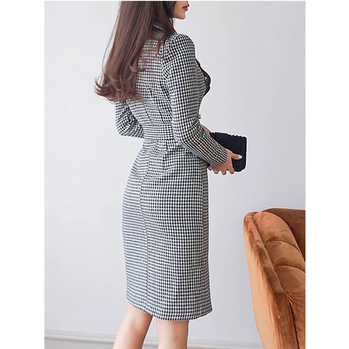 Европейские и американские темпераментные Деловые женские деловые платья миди с поясом для женщин