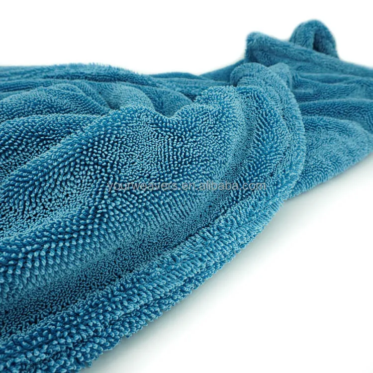 OEM Custom Microfiber Towel Car 1400GSM 80x50cm Detailing Quick-Dry Super Absorbent Twisted Loop Car Cleaning Drying Towels