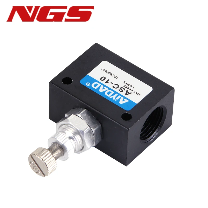 ASC KLA-06/08/10/15/25/32/40/50 RE01 02 03 04 Pneumatic Speed Regulating Valve Flow Control Valve One-way Throttle Valve