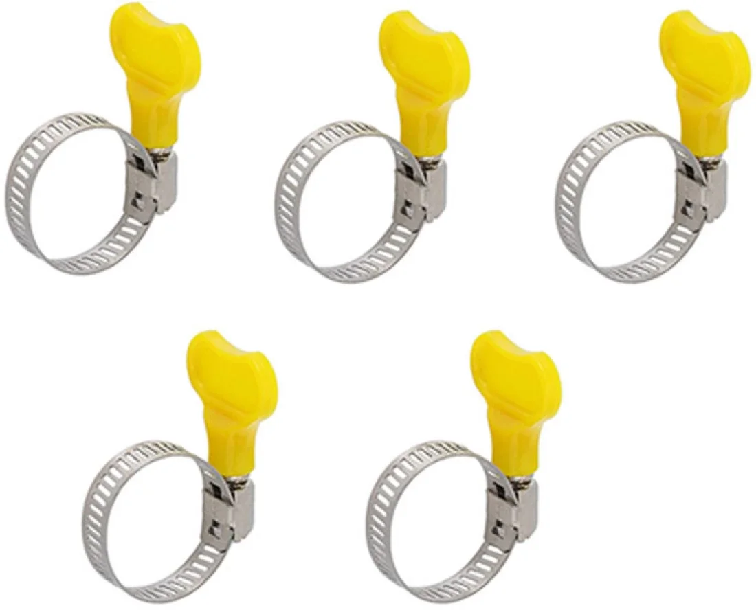 Factory Price Plastic Butterfly Handle Stainless Steel Hose Clamp With Turn Key