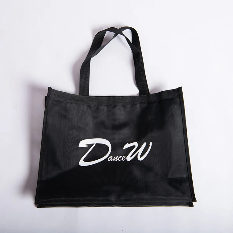 Hot selling customized design clear see through mesh tote shopping bag