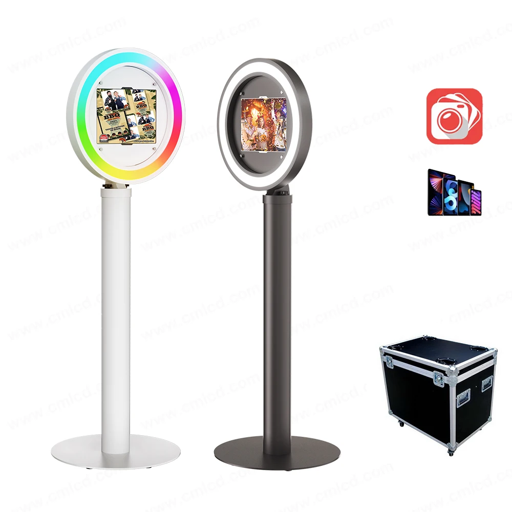 Party Rental Business Portable Selfie Photobooth Ipad Light Weight Led Acrylic Mirror ipad Photo Booth Machine Aluminum Shell