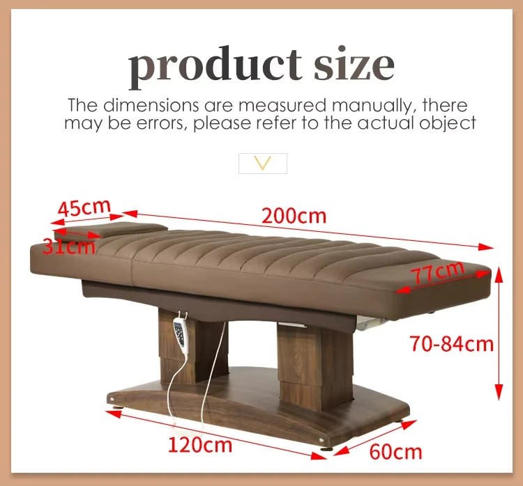 HICOMED Luxury Wooden Base Facial Lash Beauty Bed Electric Massage Physiotherapy SPA Table For Beauty Salon With 4 Motors