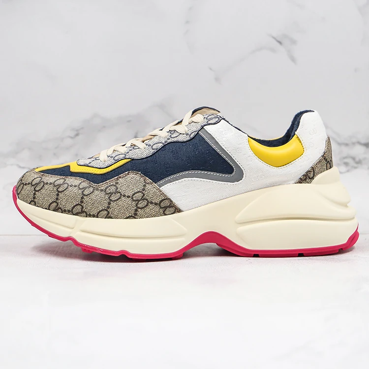 
2021 Original Brand 1:1 Top Quality Guoci Sneakers Women Shoes GG Chunky Sneaker for Men 