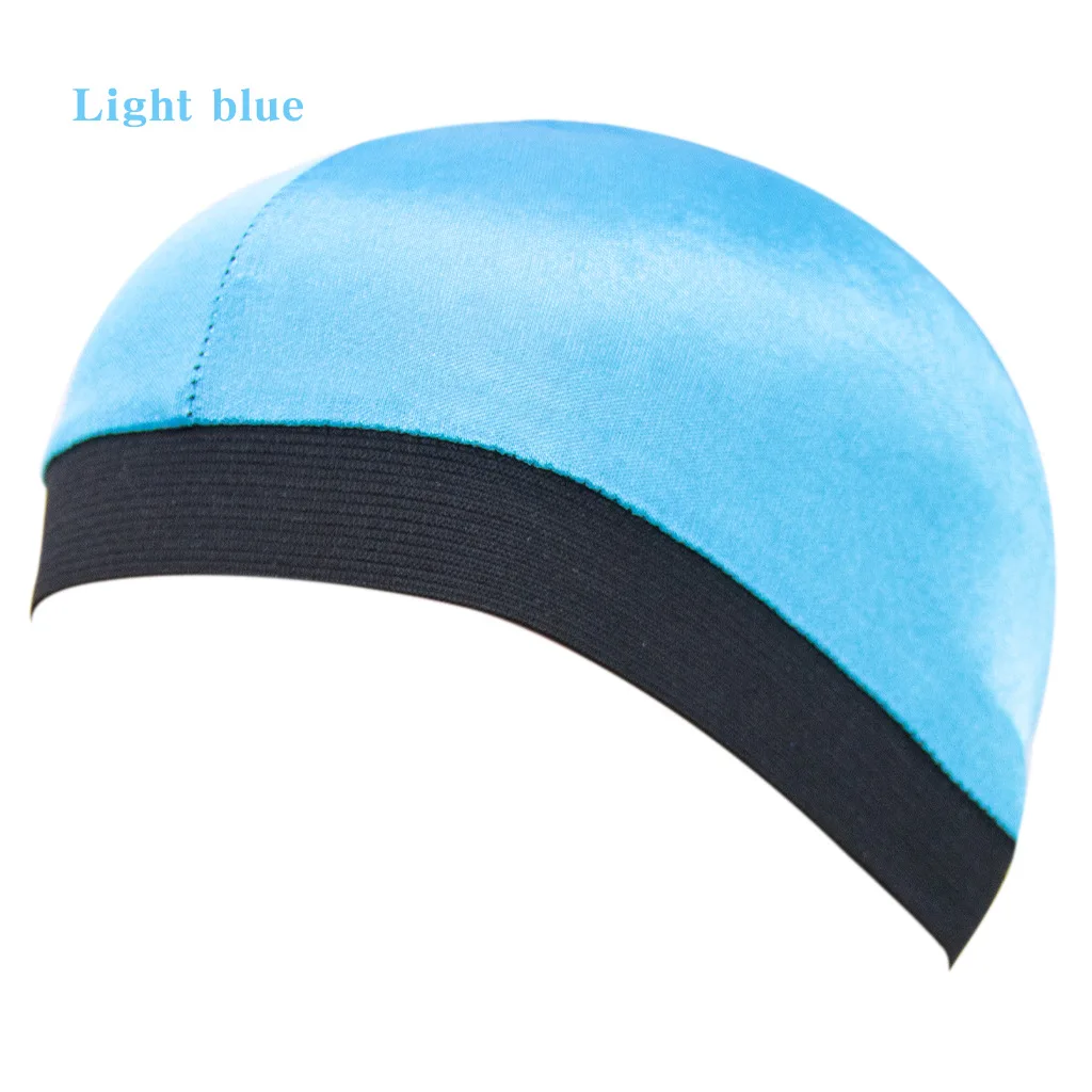 SongMay New Arrive Men Women Silk Satin Wave Cap Silky Durag Bandana For Female Male Headwear Durags Muslim hats Dome Wave cap