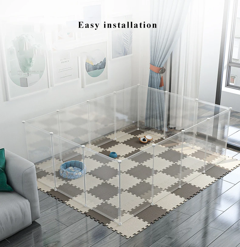 Pet Cage Fence for Dogs Hot Selling 47cm Height Cat Fences Pets Durable Portable Transparent Indoor Outdoor Pet Cages Dog House