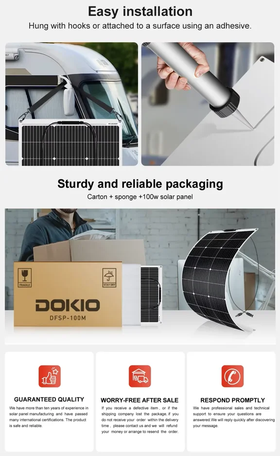 Высокоэффективная 100 ватт ETFE Sunpower 12 В 30 Вт 50 120 150 200 полугибкая солнечная панель