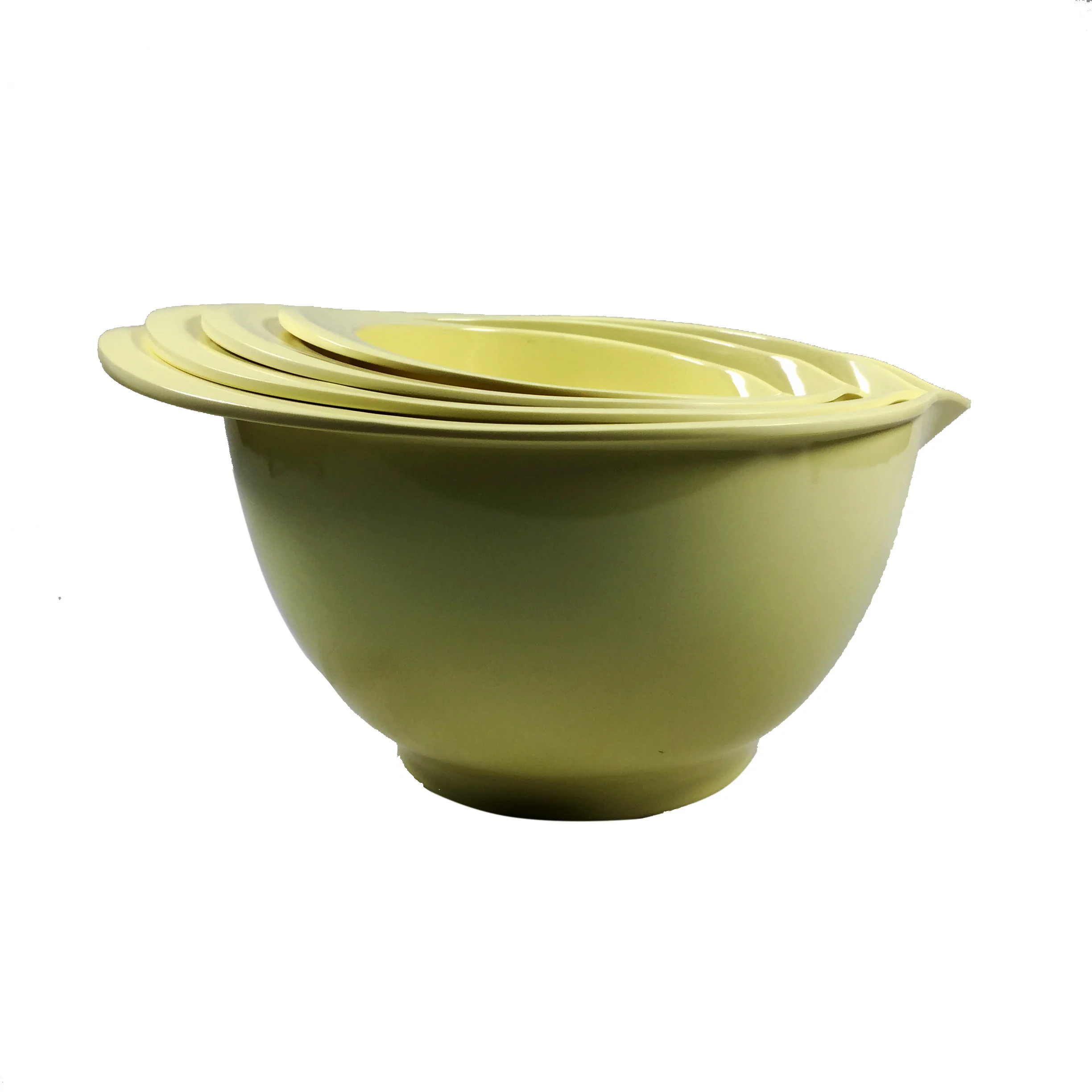 
12 year factory durable unbreakable high quality 4 pieces melamine mixing salad bowl set 