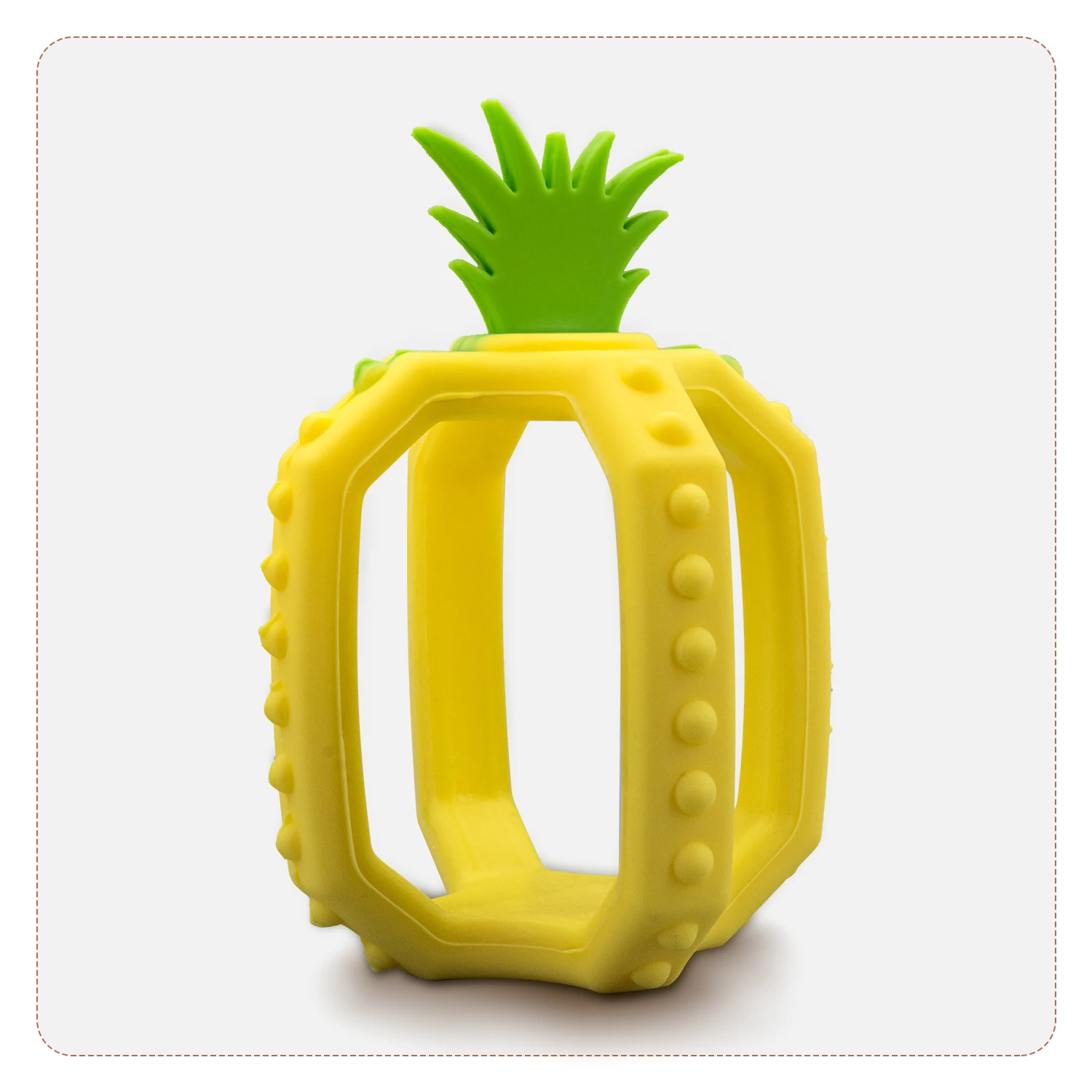 Pineapple Mitten Never Drop Silicone Baby Teething Toys, Strawberry Shape Silicone Baby Teether Chew Toys