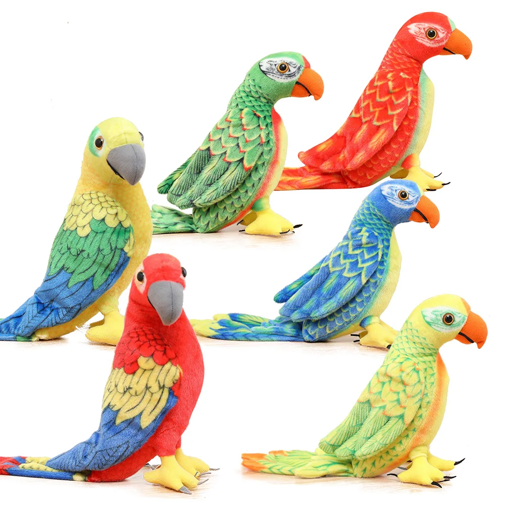 Мягкий попугай, плюшевая птица, Мягкая Милая Реалистичная красная игрушка-попугай для детей