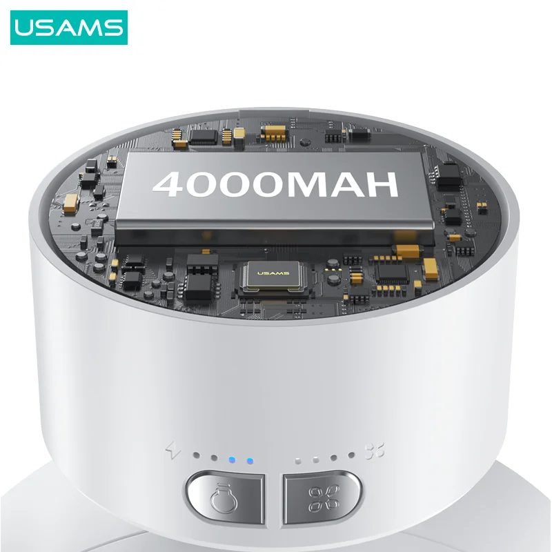 USAMS ZB258 outdoor camping fan with led light 4000mAh 4in1 design desk ceiling floor fan night light battery mini fan