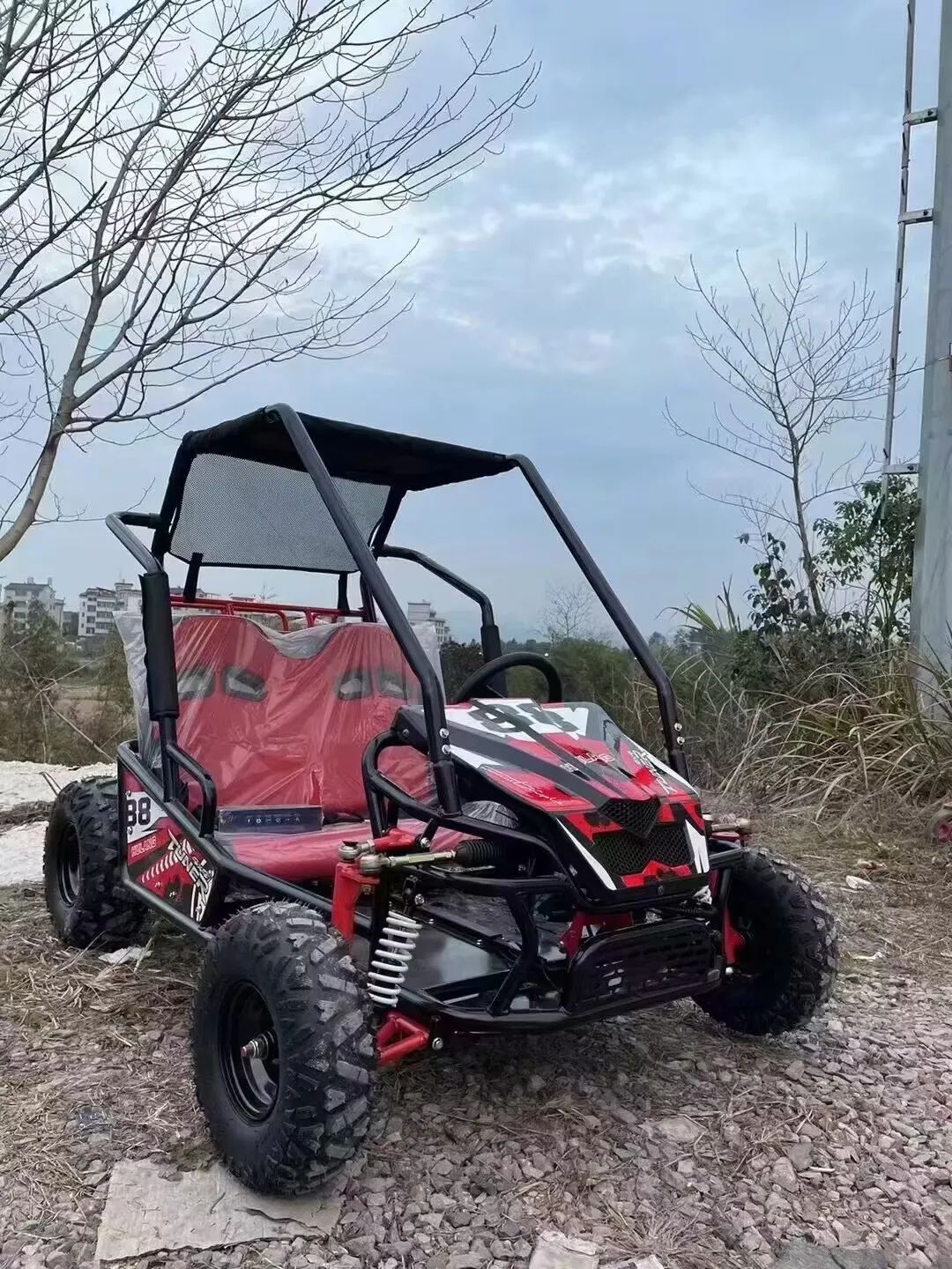 RHS-CAR147 Wholesale 12V Electric Ride-On Car Toy for Kids Unisex 2-Seater with MP3 Function Four-Wheel Drive Plastic Material