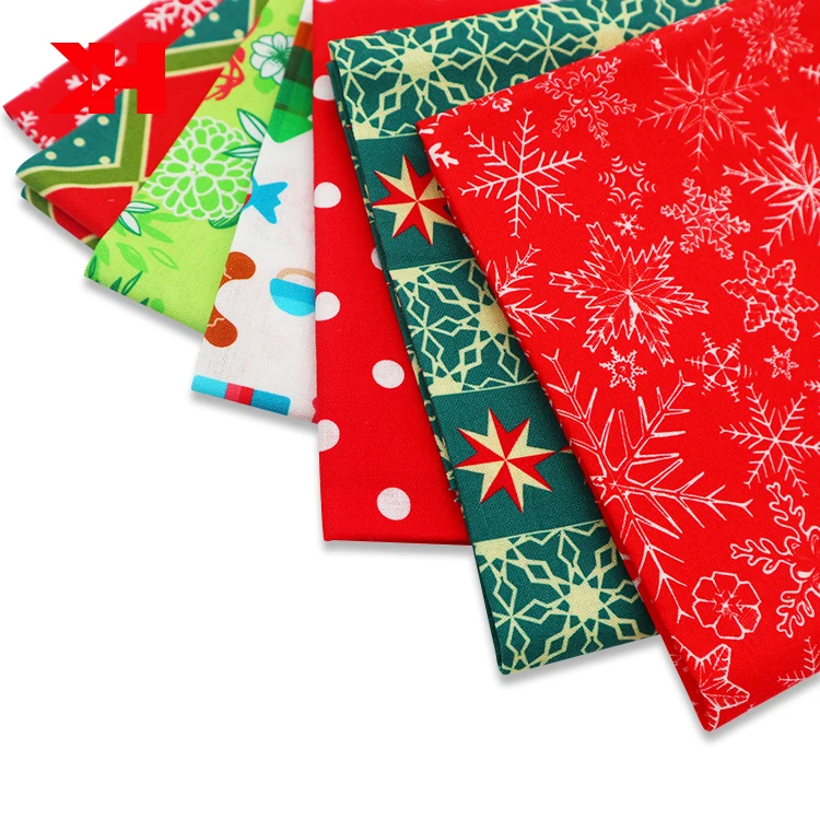 Kahn custom print fabric 6pcs-set christmas cotton fabric by the yard patchwork fabric for Quilting