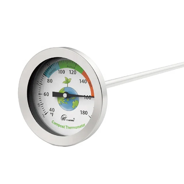 Compost soil thermometer stainless steel probe type food thermometer