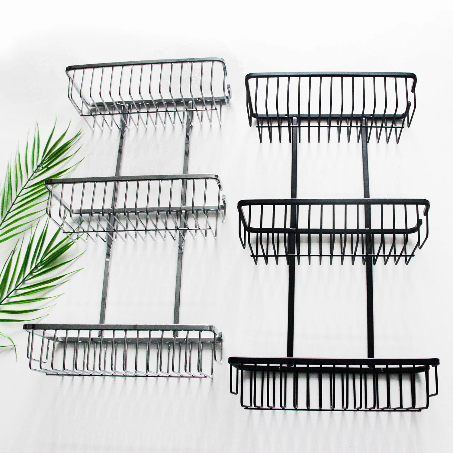 Bathroom Wall Mount Stainless Steel 3 Tier Chrome Shower Caddy Basket