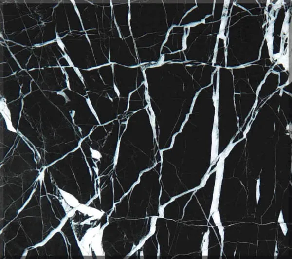 Polished black nero marquina marble tiles black marble with white veins staircase