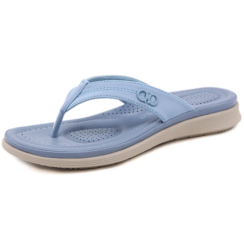 Woman Quick Surf Reflexology Outdoor Coastal Beach Leisure  Wedge Flip Flops For Wedding Guests