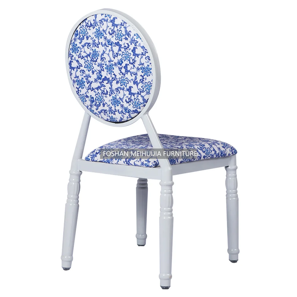Hot selling retro blue and white porcelain style wooden furniture retro chairs